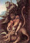 CRANACH, Lucas the Elder Samson's Fight with the Lion Spain oil painting artist